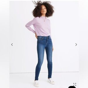 Madewell 10 inch high rise skinny jean in Bradshaw wash.